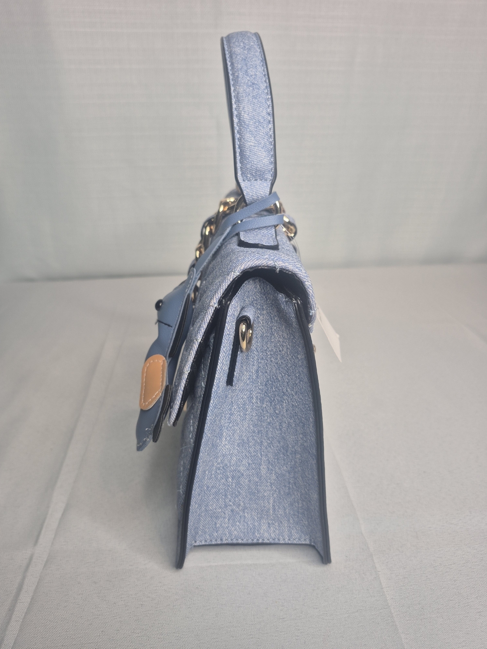 Aldo Quilted Light Blue Top-Handle Satchel with Charm NWT - Picture 10 of 14